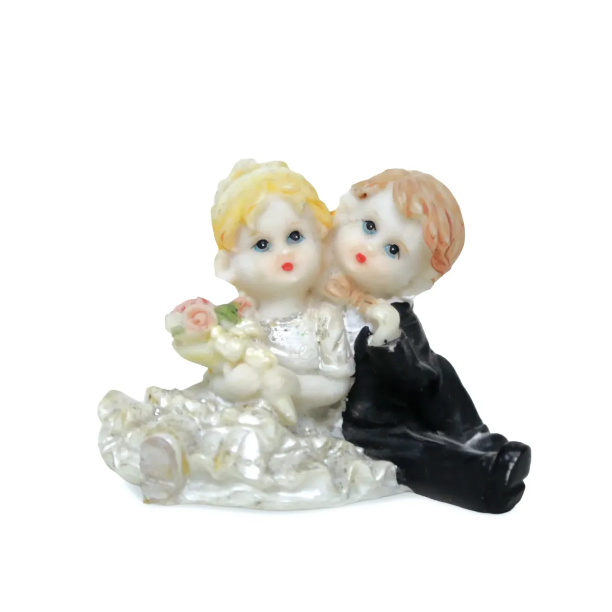 Sitting Bride & Groom Figure Decoration – Wedding Couple Figurine