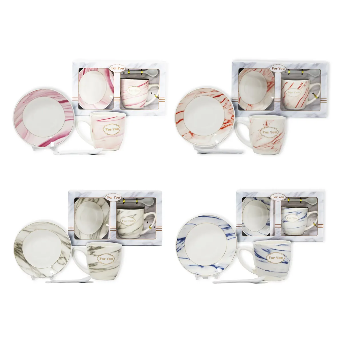 “For You” Mid Mug With Saucer & Spoon Set