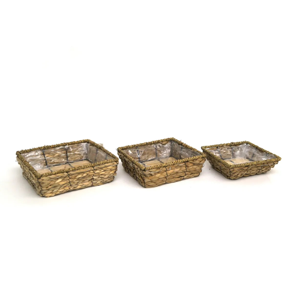 Square Natural Willow Basket With Wooden Base