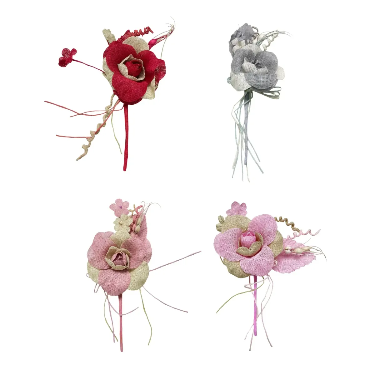 Soft Jute Flower Motif Rustic Decorative Accent