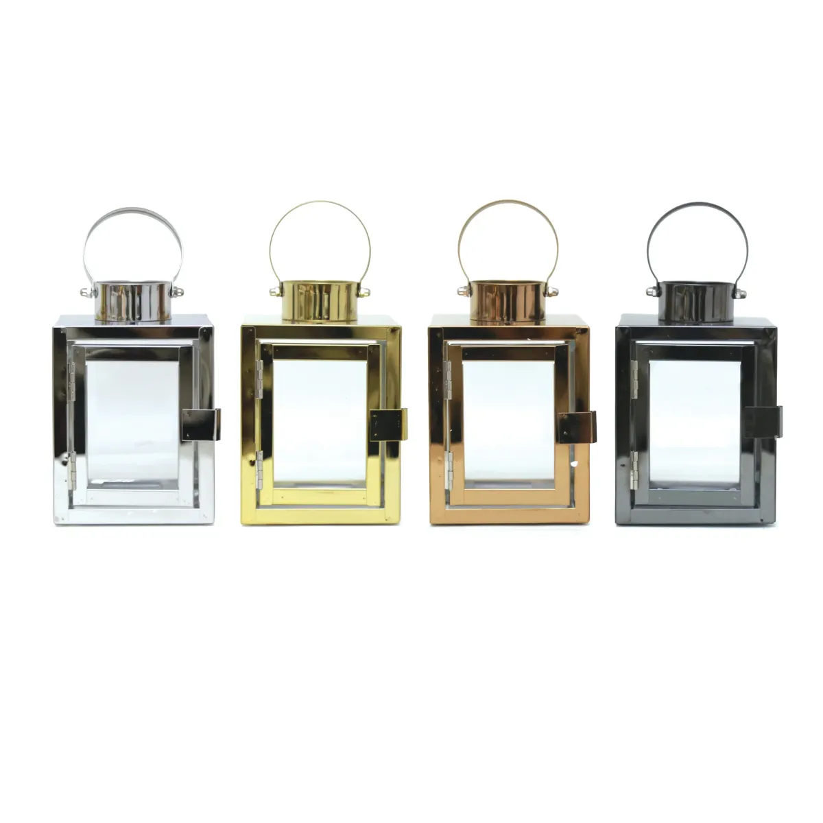 Cube Glass Metal Lantern – Elegant Decorative Lantern