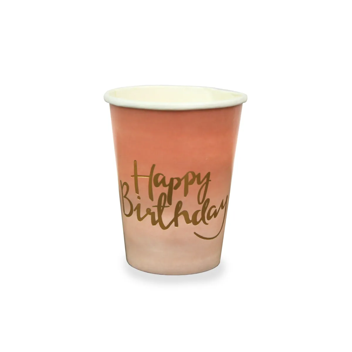 Happy Birthday Pink Gradient Hexagon Cup – Festive Party Drinkware