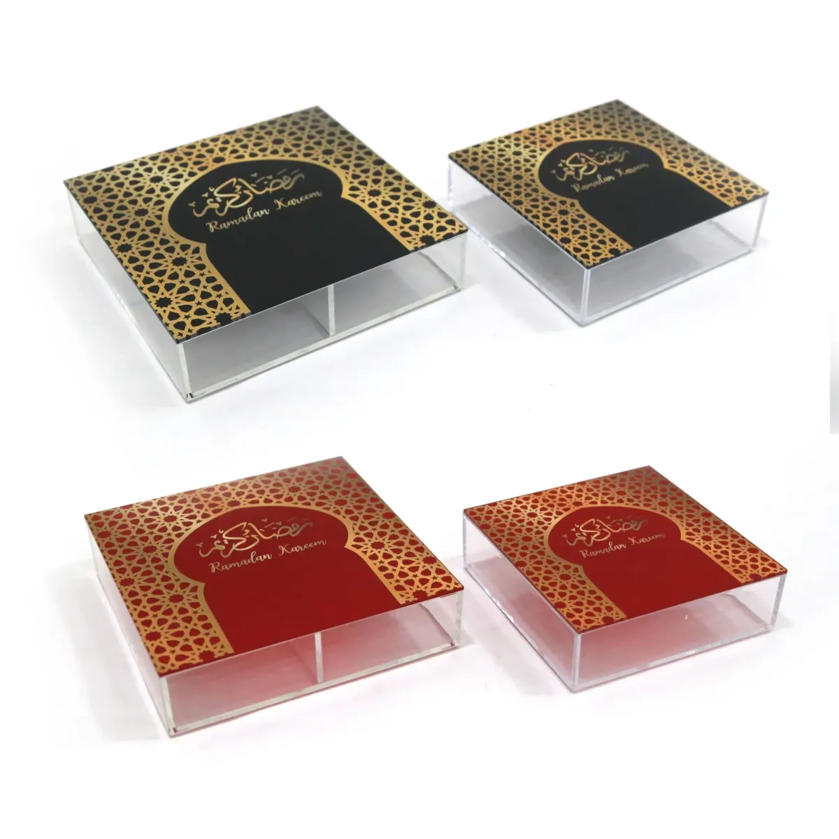 “Ramadan Karem” Islamic Pattern Rectangle Plexi Box – Elegant Decoratives for Holy Month