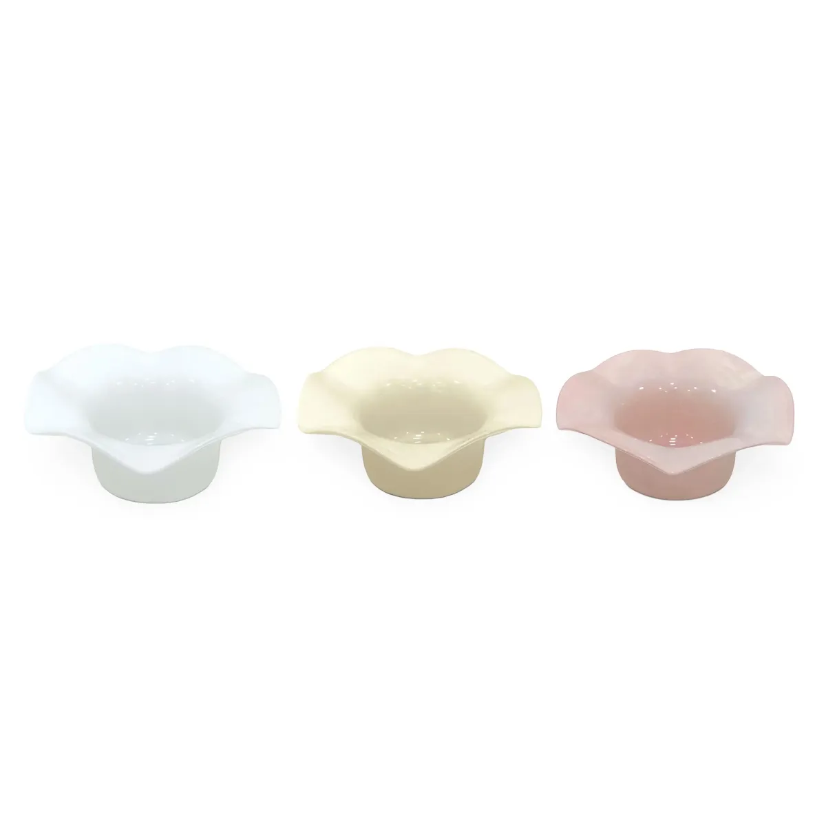 Wide Wavy Neck Glass Candle Holder