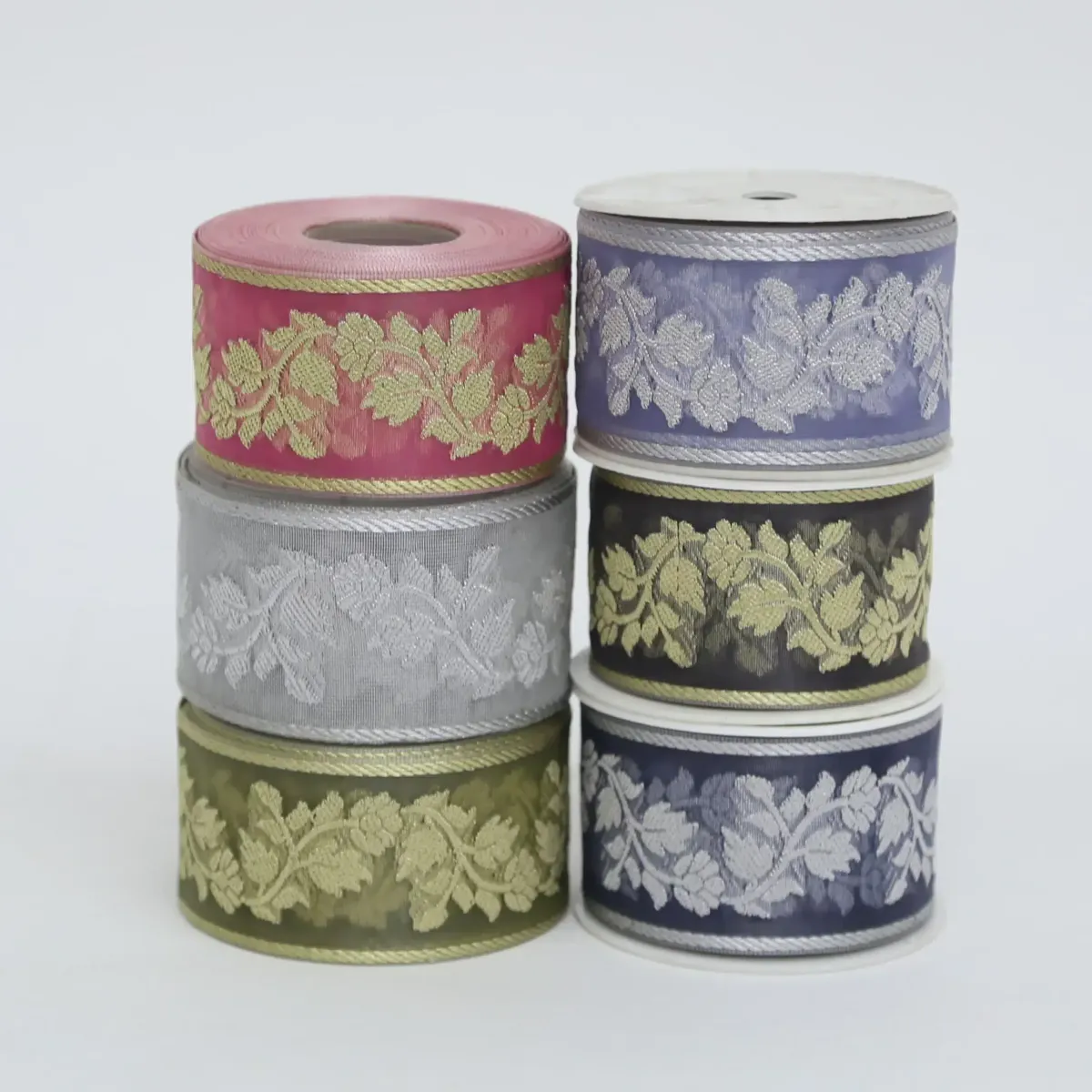 Flower Embroidered Voile Ribbon