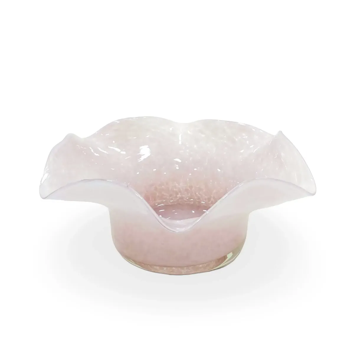 Purple Wide Wavy Neck Glass Candle Holder