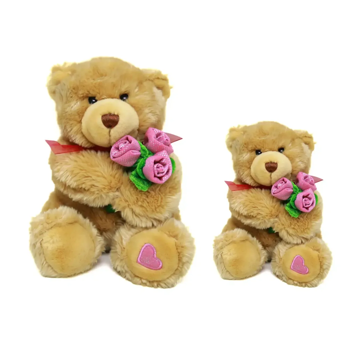 Brown Holding Roses Bear Plush
