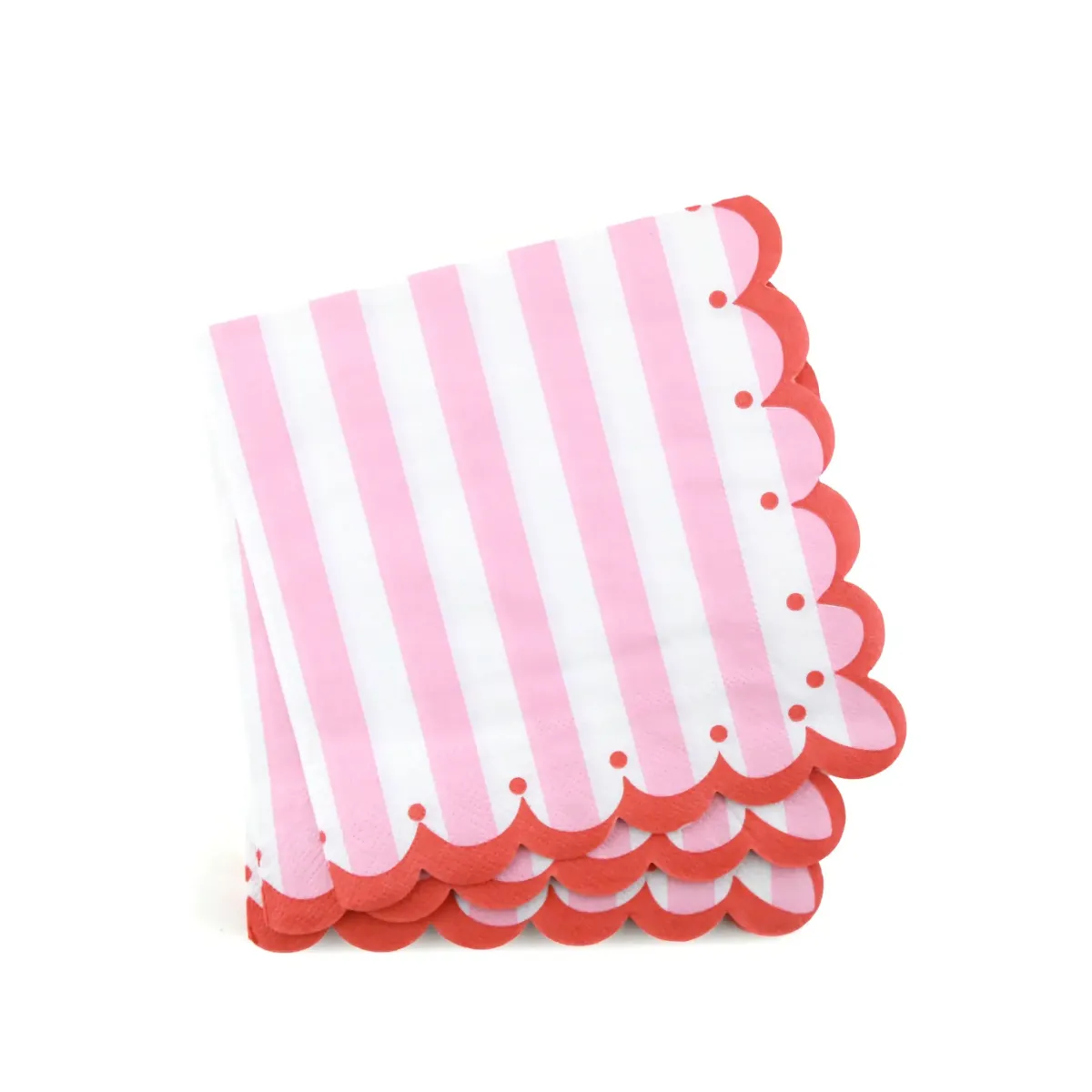 Pink White Rim Napkins Elegant Party Table Decor