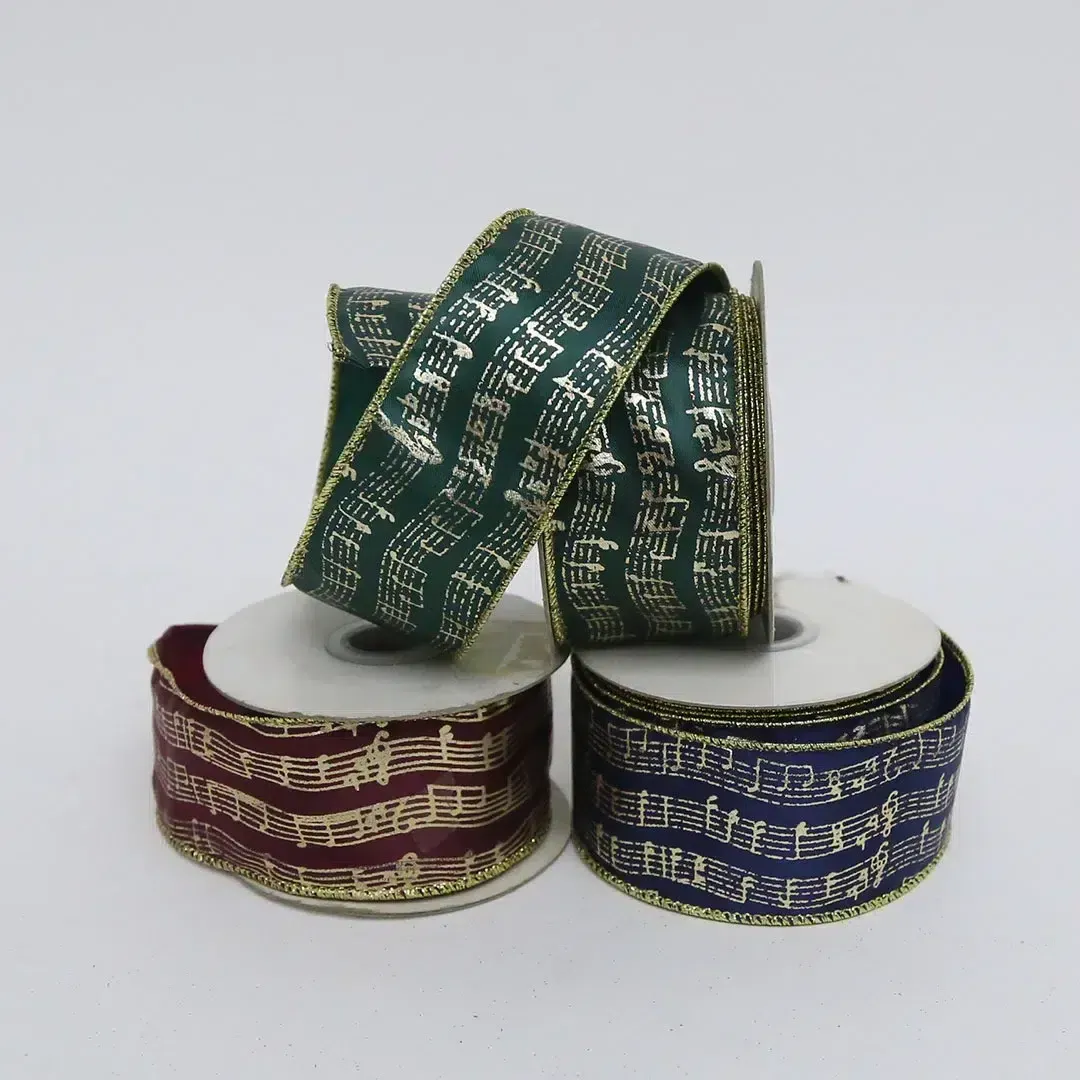 Musical Notes Organza Ribbon