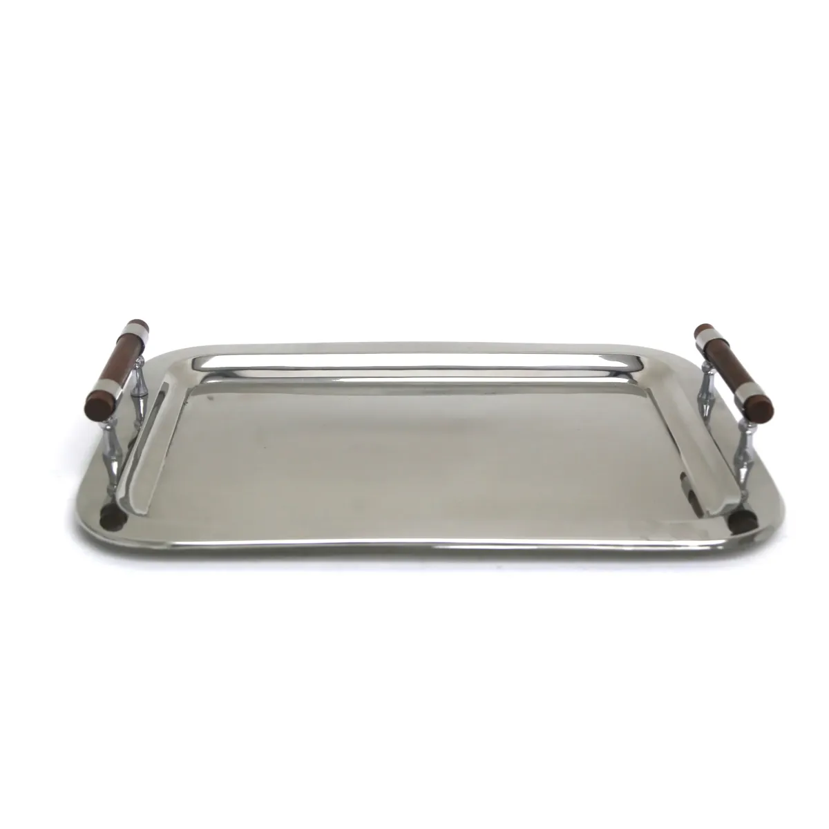 Two Wooden Handles Rectangle Alu Tray
