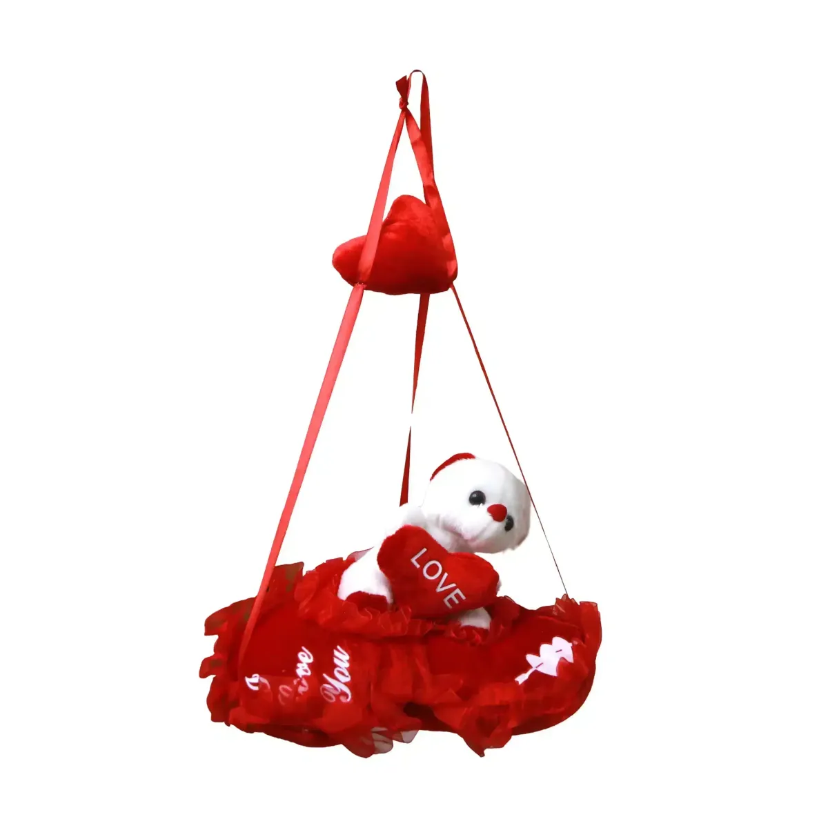 Sitting Bear On Red Heart Hanger