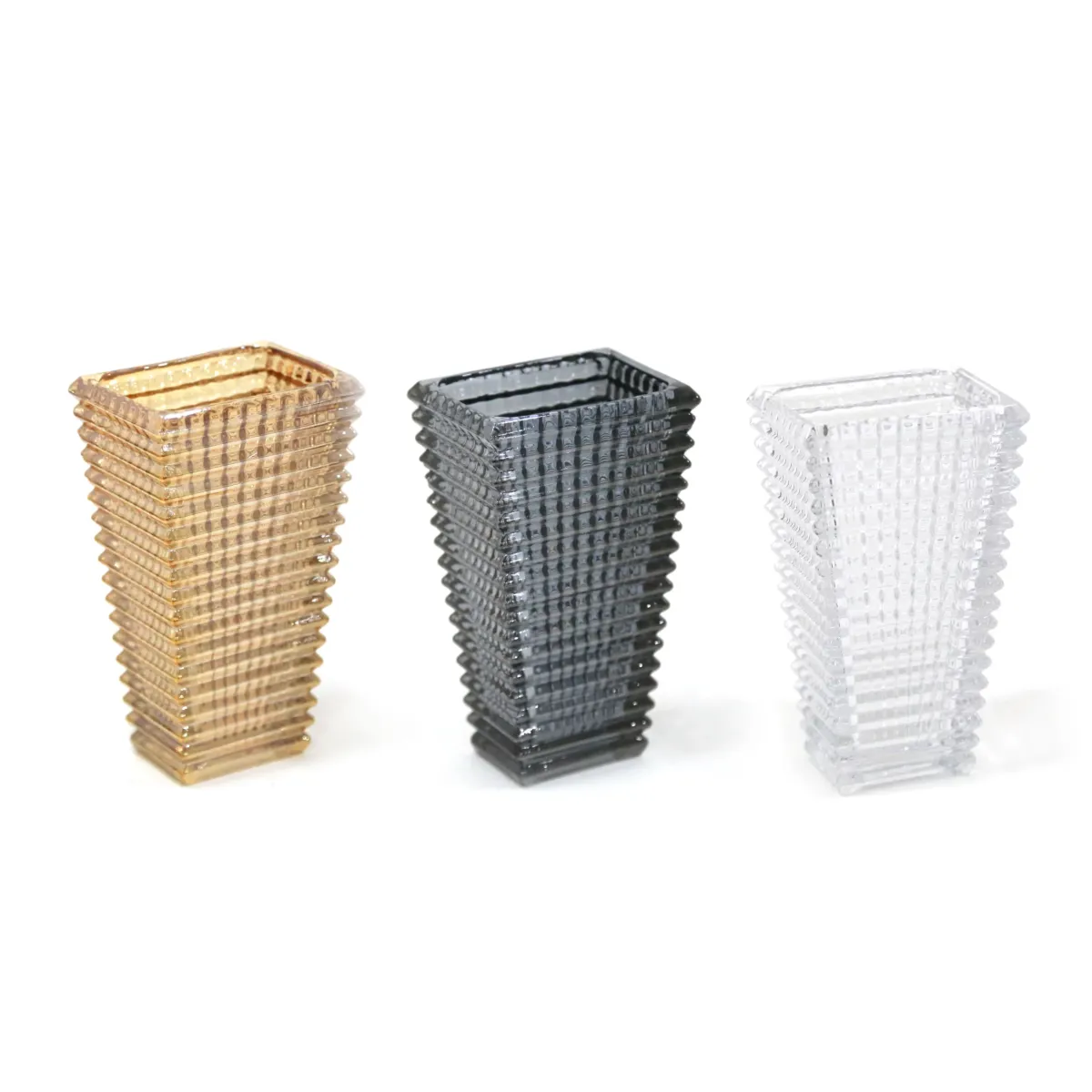 Prism Ribbed Shape Glass Vase