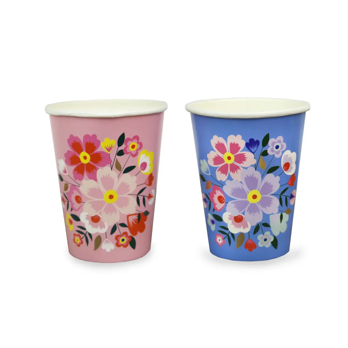Blue Flower Paper Cup – Charming Party Drinkware