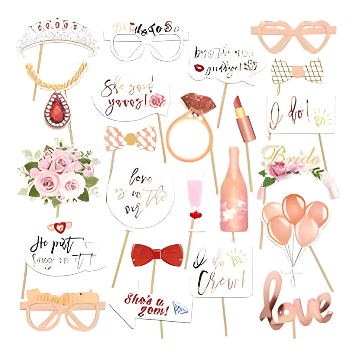 Team Bride Floral Props – Elegant Bridal Shower Decor