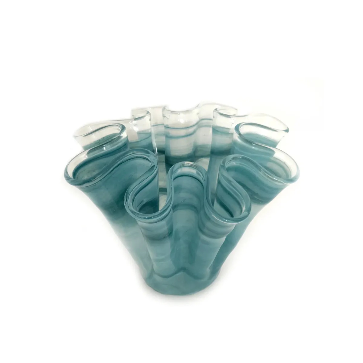 Blue Chrome Dream Short Vase