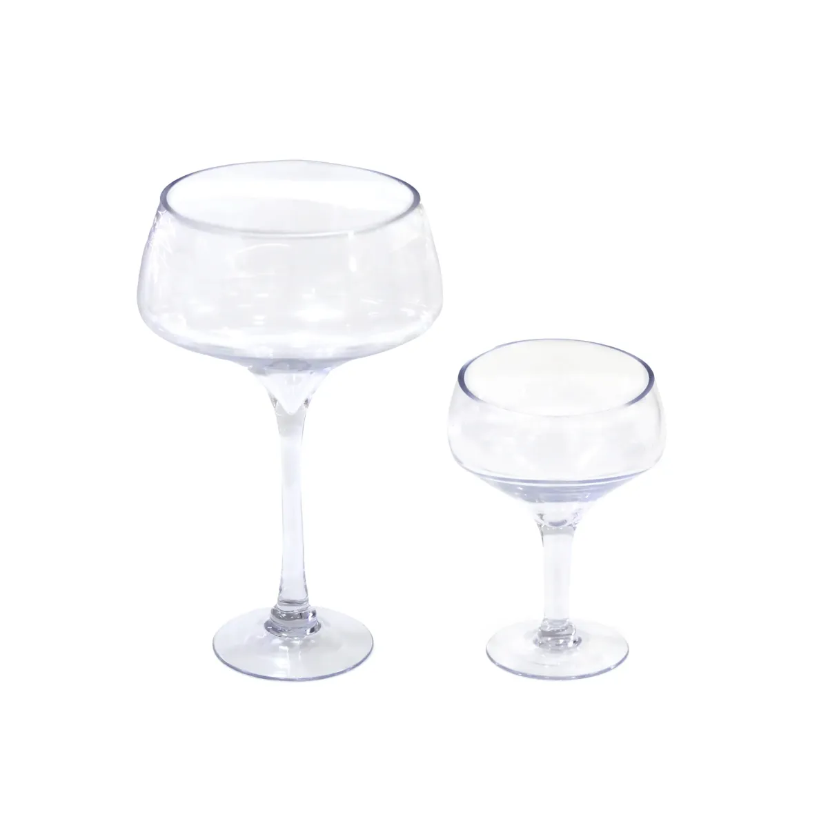 Footed Glass Bowl – Slanted Top Serving Dish