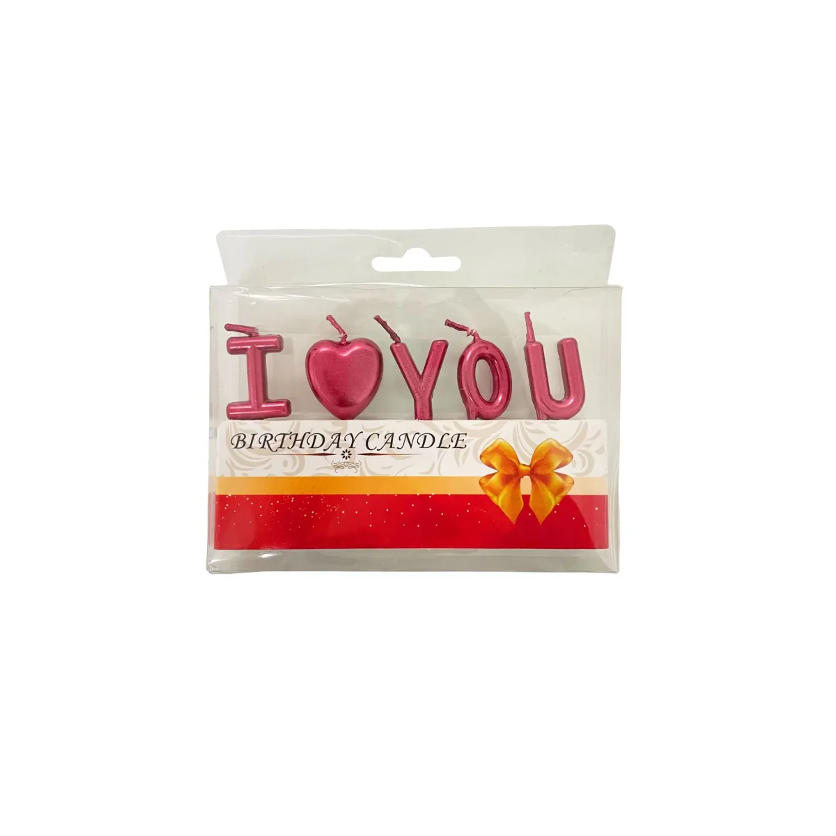 “I LOVE YOU” Red Candle – 12 cm Romantic Accent
