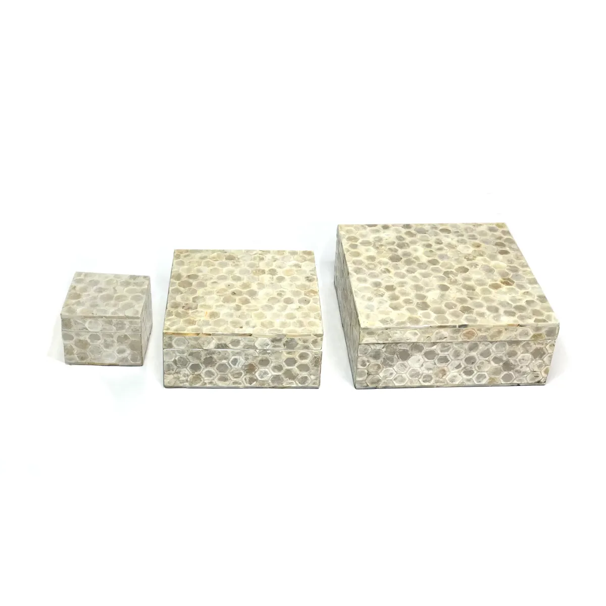 Beige Hexagen Pattern Square Box