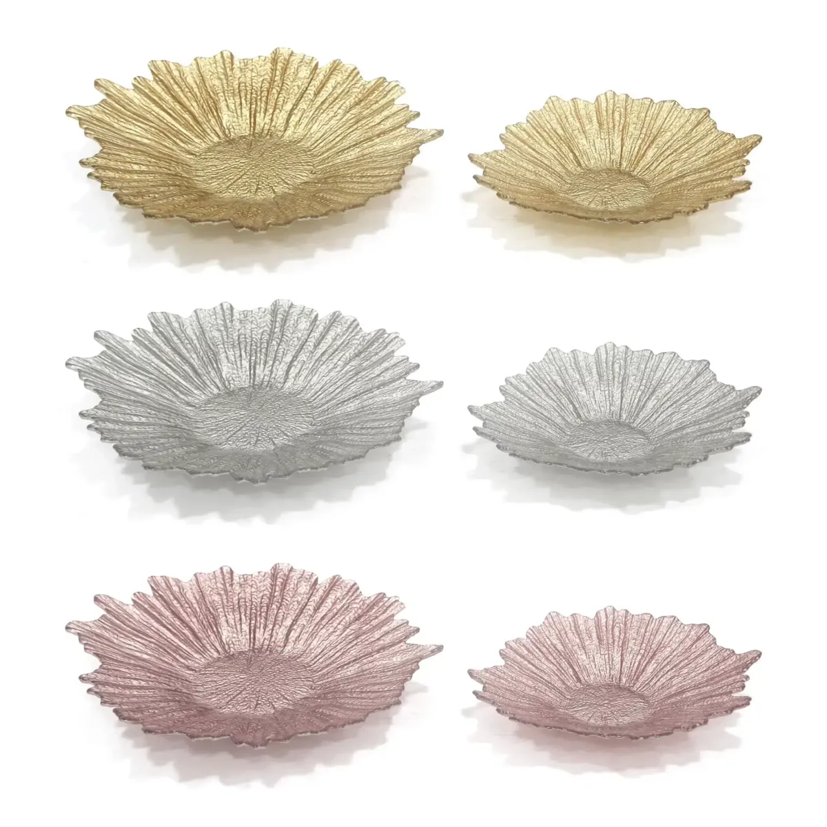 Metallic Glass Shallow Bowl