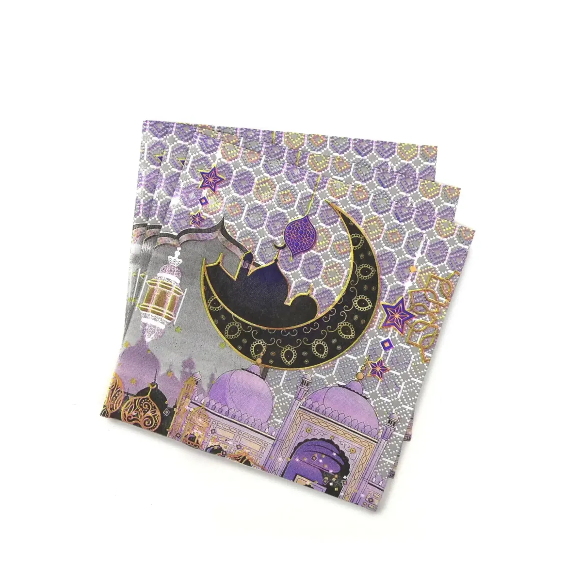 Elegant Moon Print Napkins – Enchanting Ramadan Decoratives for Festive Tables