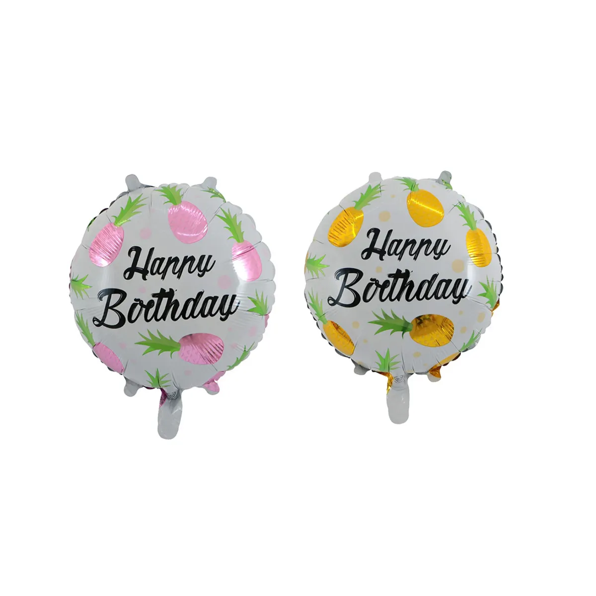 Pineapple Print “Happy Birthday” Round Balloon – Sweet & Tropical Celebrations!