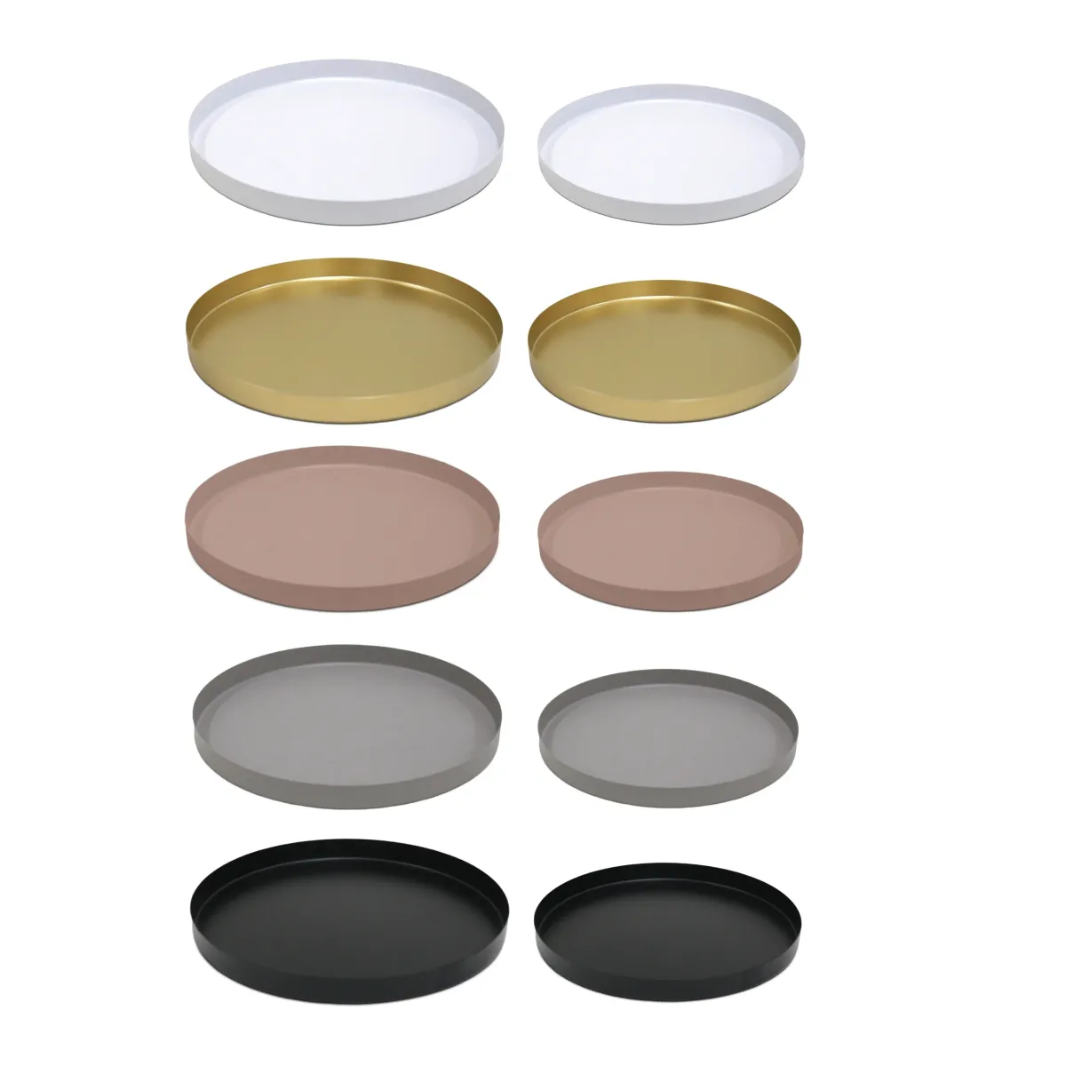 Round Metal Tray – Stylish Serving & Decorative Tray Set of 2