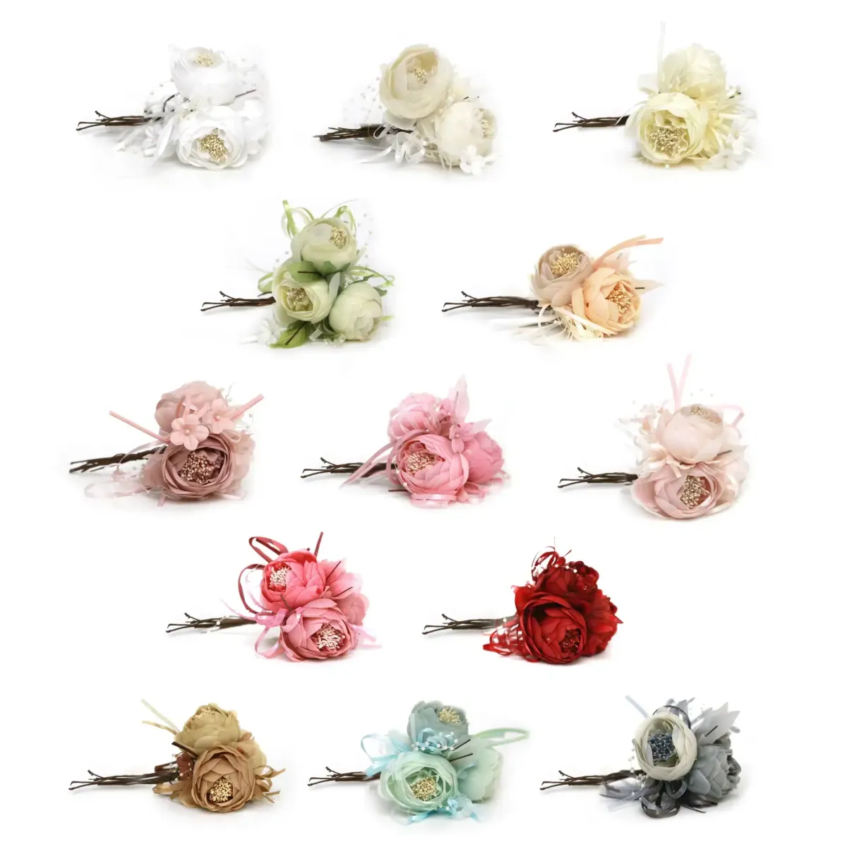 Organza Rose With Satin & Pearl Ribbon