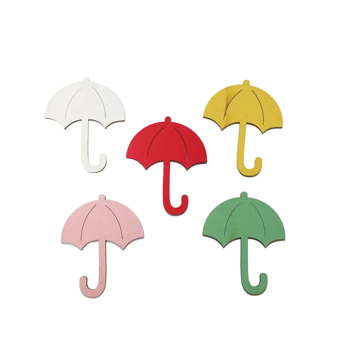 Colorful Umbrella Wooden Motif