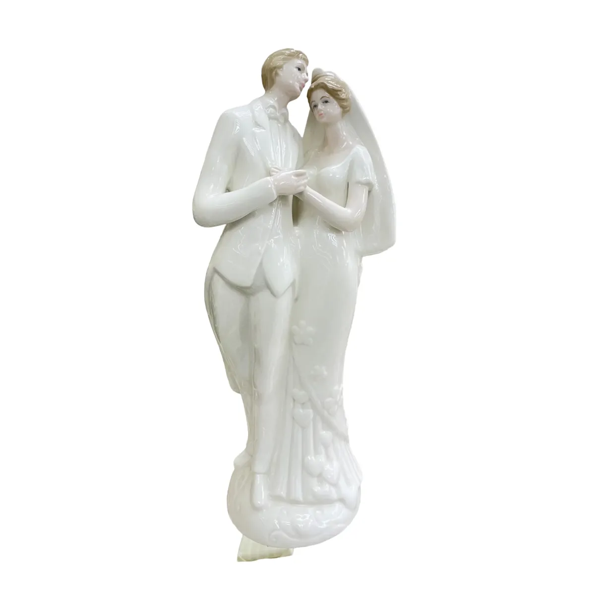 White Bride & Groom Stand – Ceramic Wedding Décor 10×27 cm | Articles World
