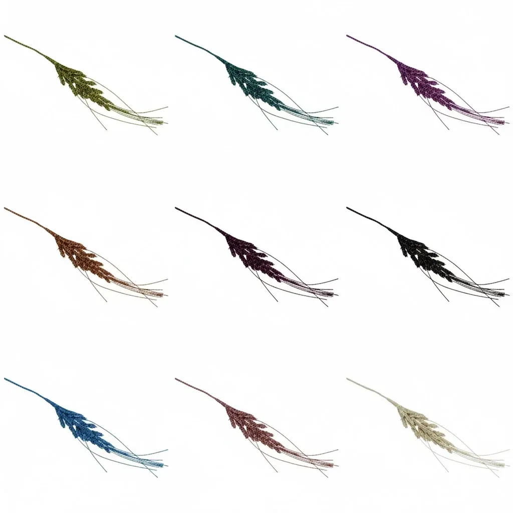 Fanned Tinsel Wheat Branch