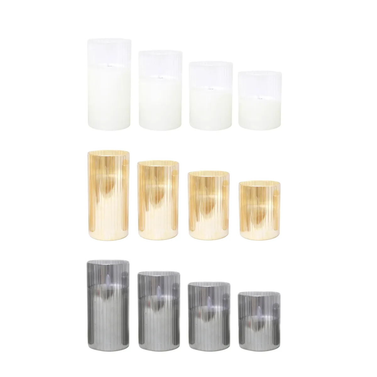 Striped LED Light Candle Flameless Decorative Candle