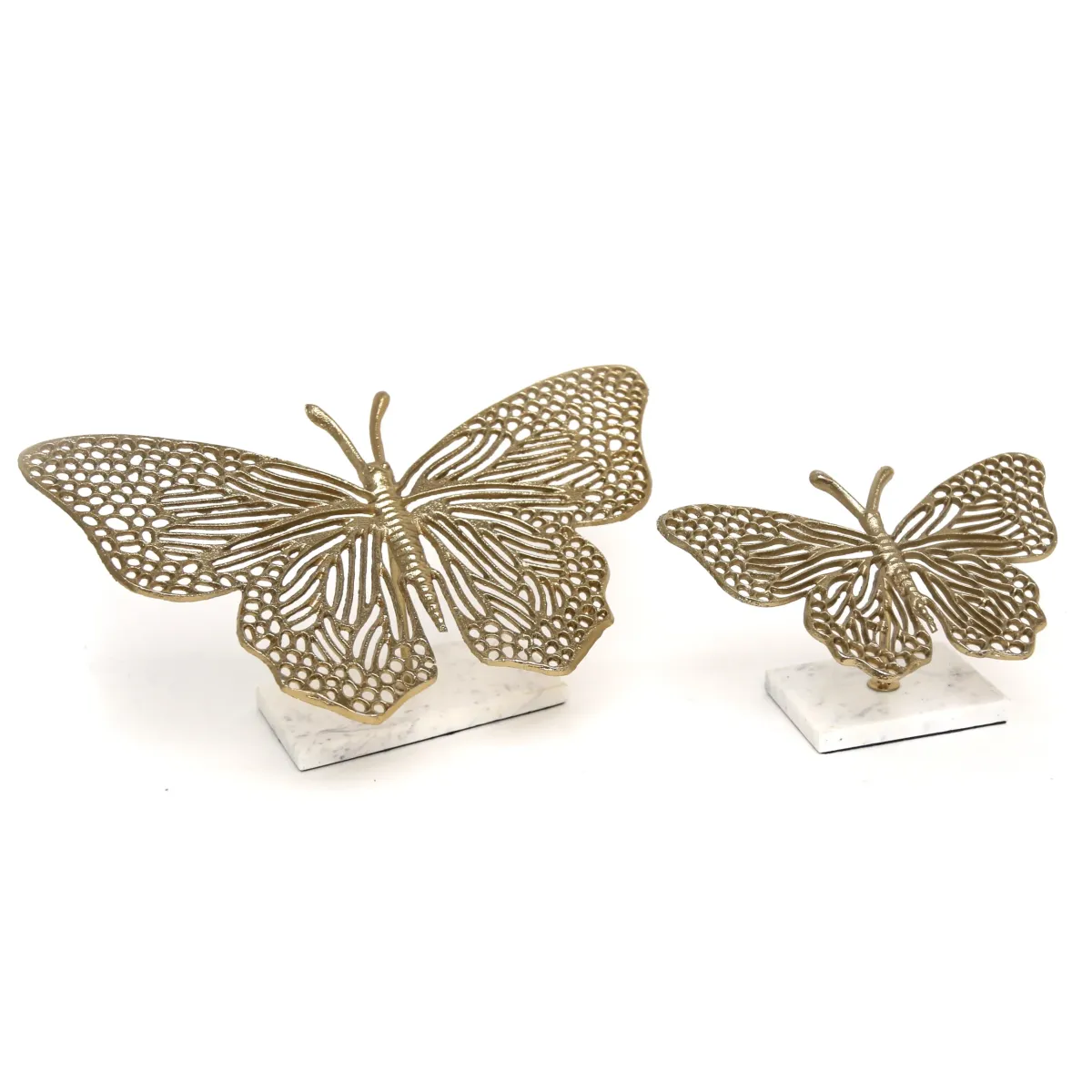 Antique Gold Decorative Butterfly On Marble Stand