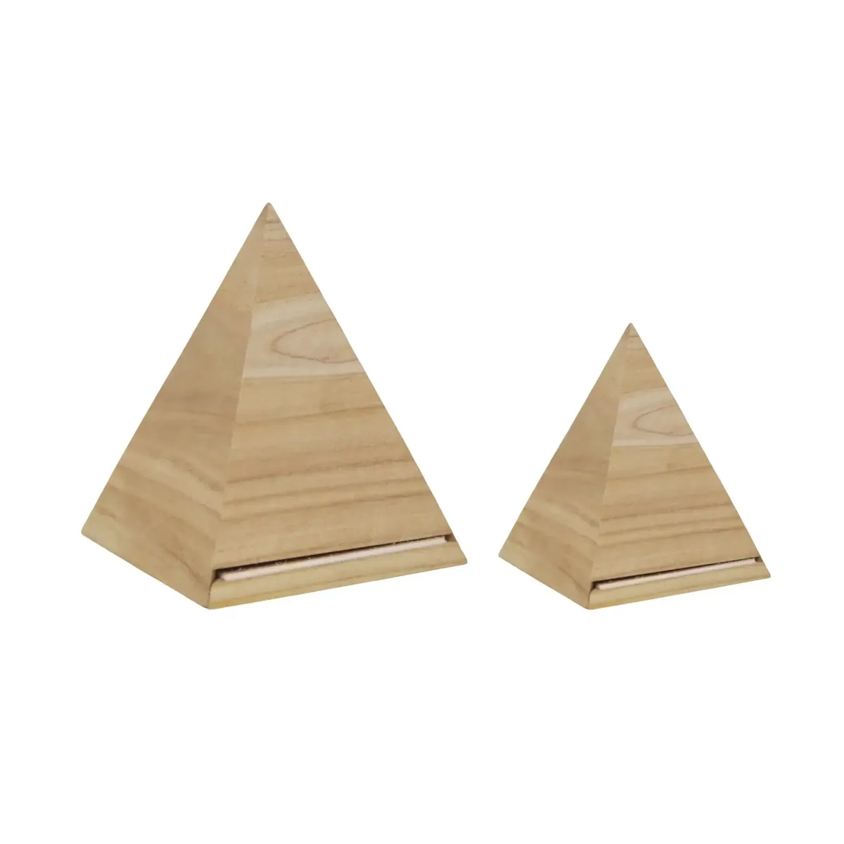 Natural Wooden Pyramid Decoration