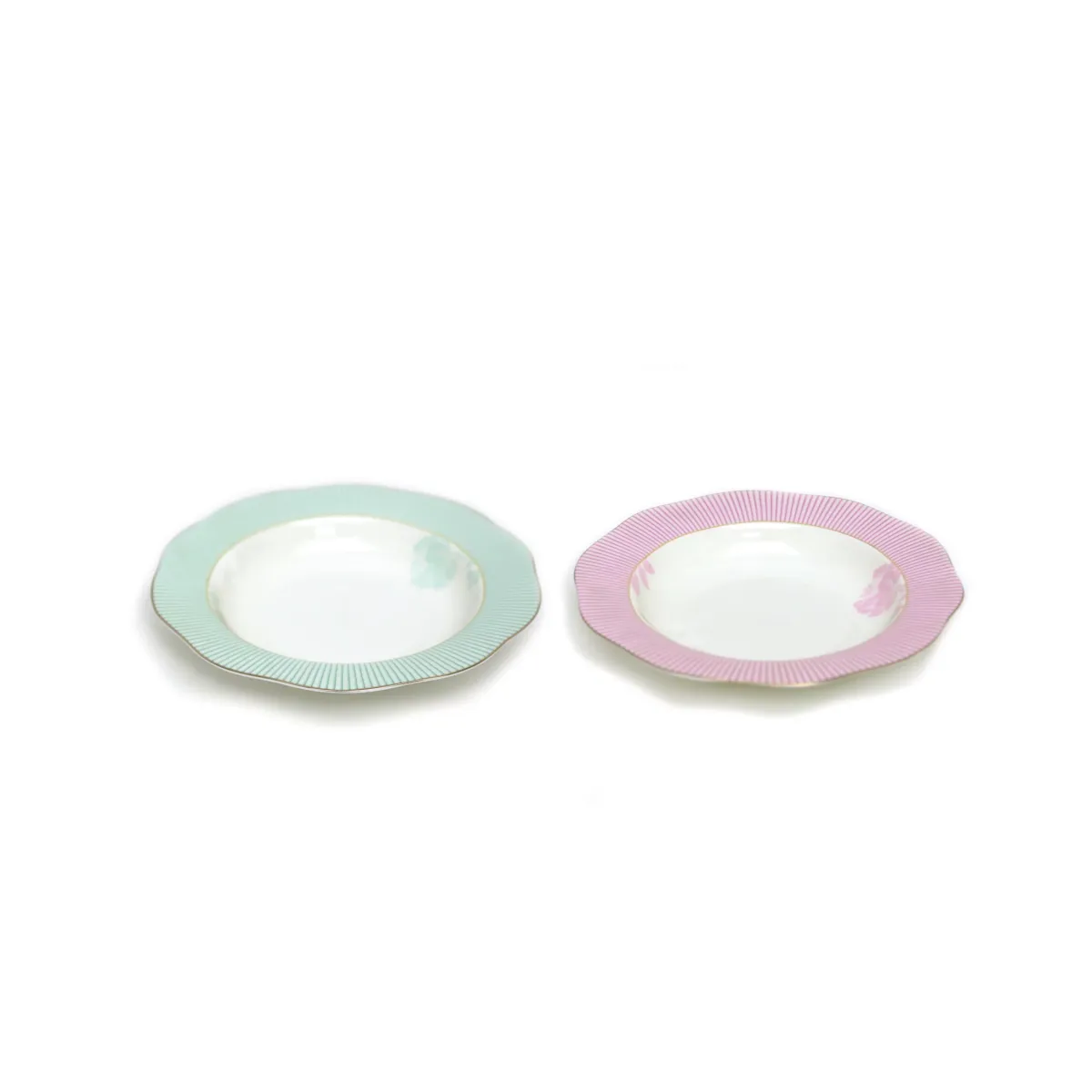 Striped Flower Round Plate
