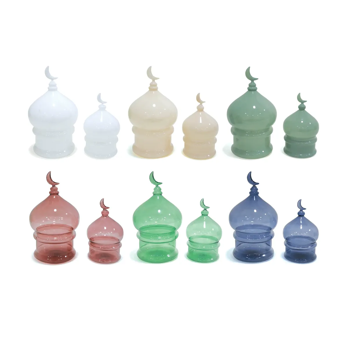 Mosque Minaret Glass Jar Islamic Decor Storage