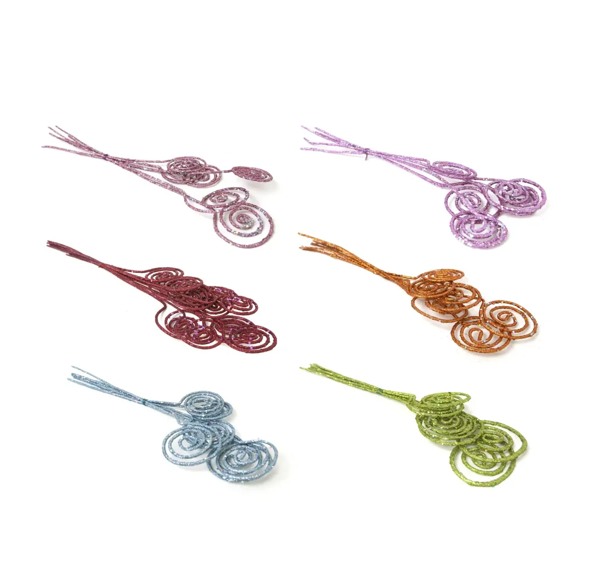 Glittery spiral floral