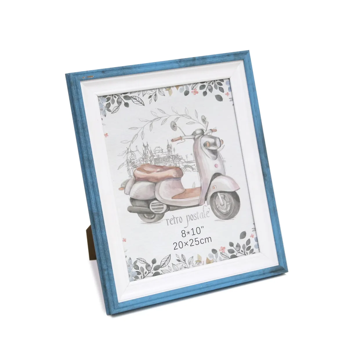 Zebrano Blue Wood Photo Frame