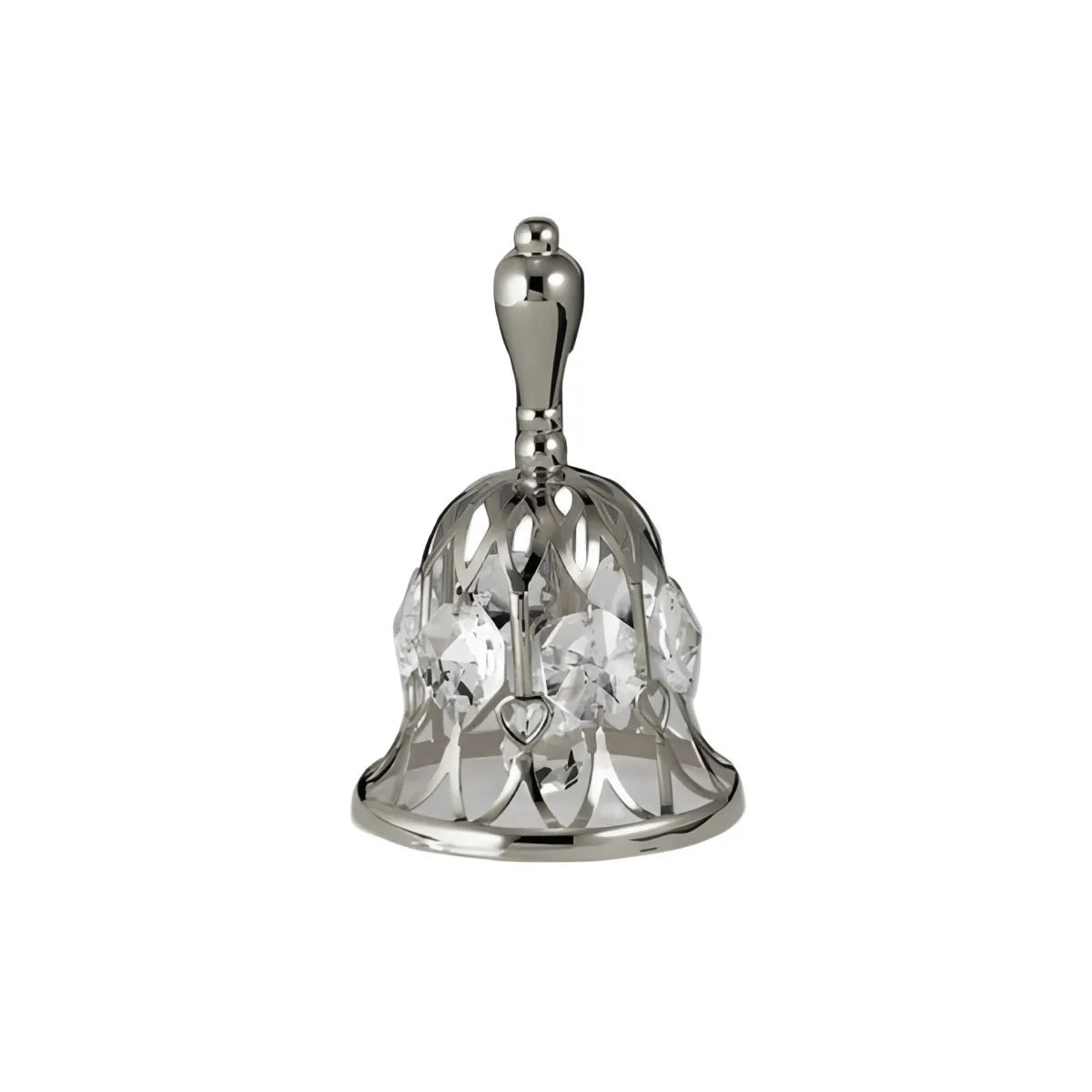 Silver Plated Bell Baby Rattle Crystal Souvenir