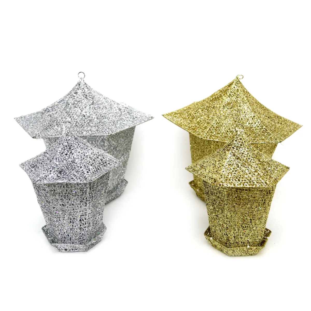 Ramadan Elegance: Decorative Glittered Lantern Shape Box for Festive Occasions