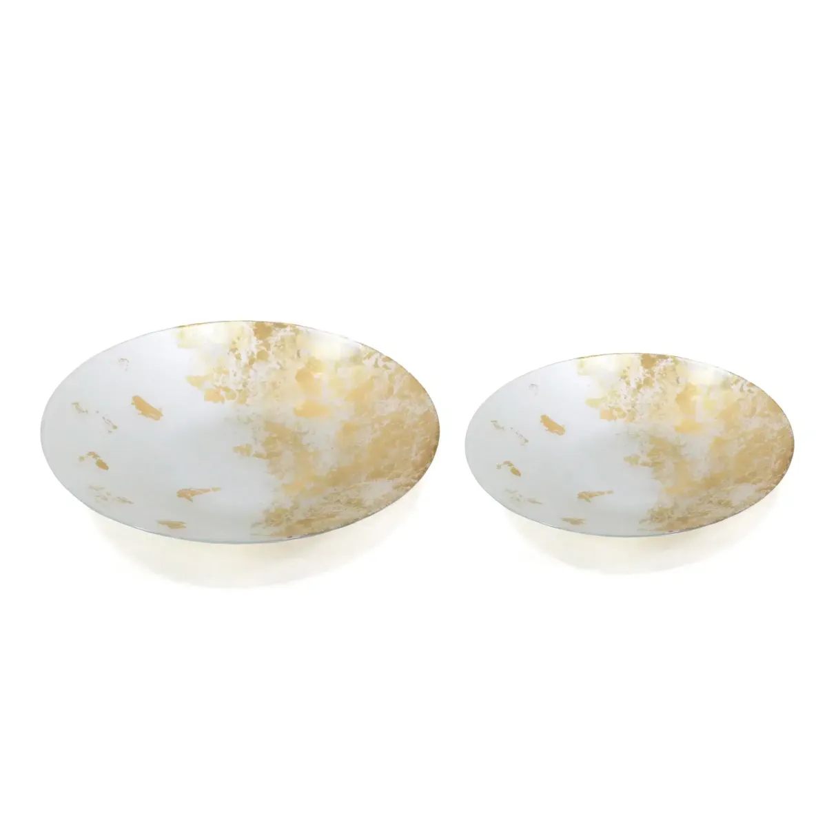 Gold/Pearl White Shallow Bowl