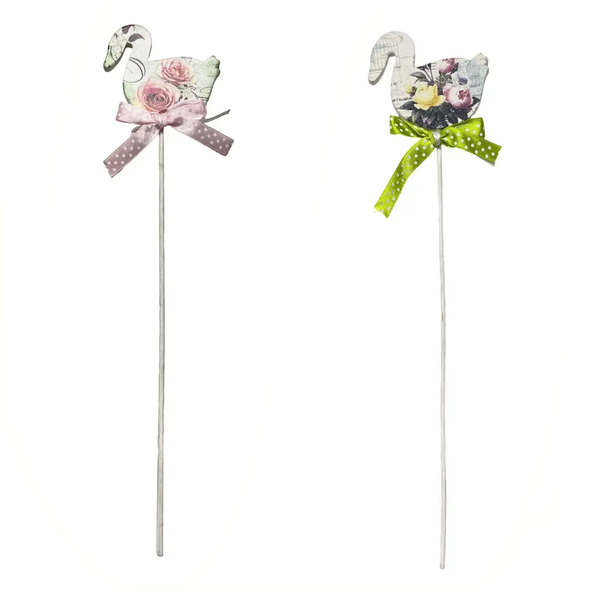 Flamingo Stick Decor – Rose Printed Craft Pick