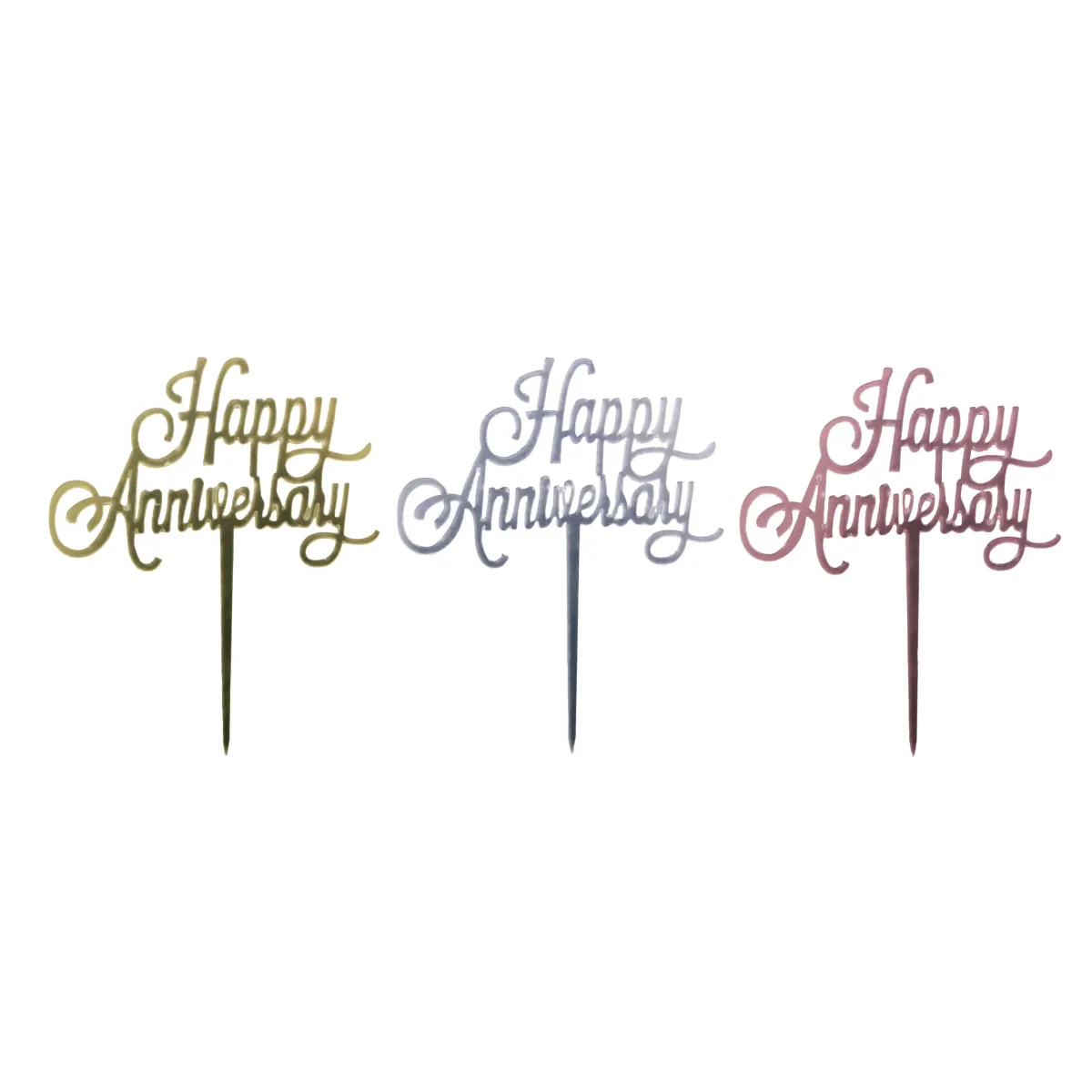 Happy Anniversary Cake Topper Elegant Decor