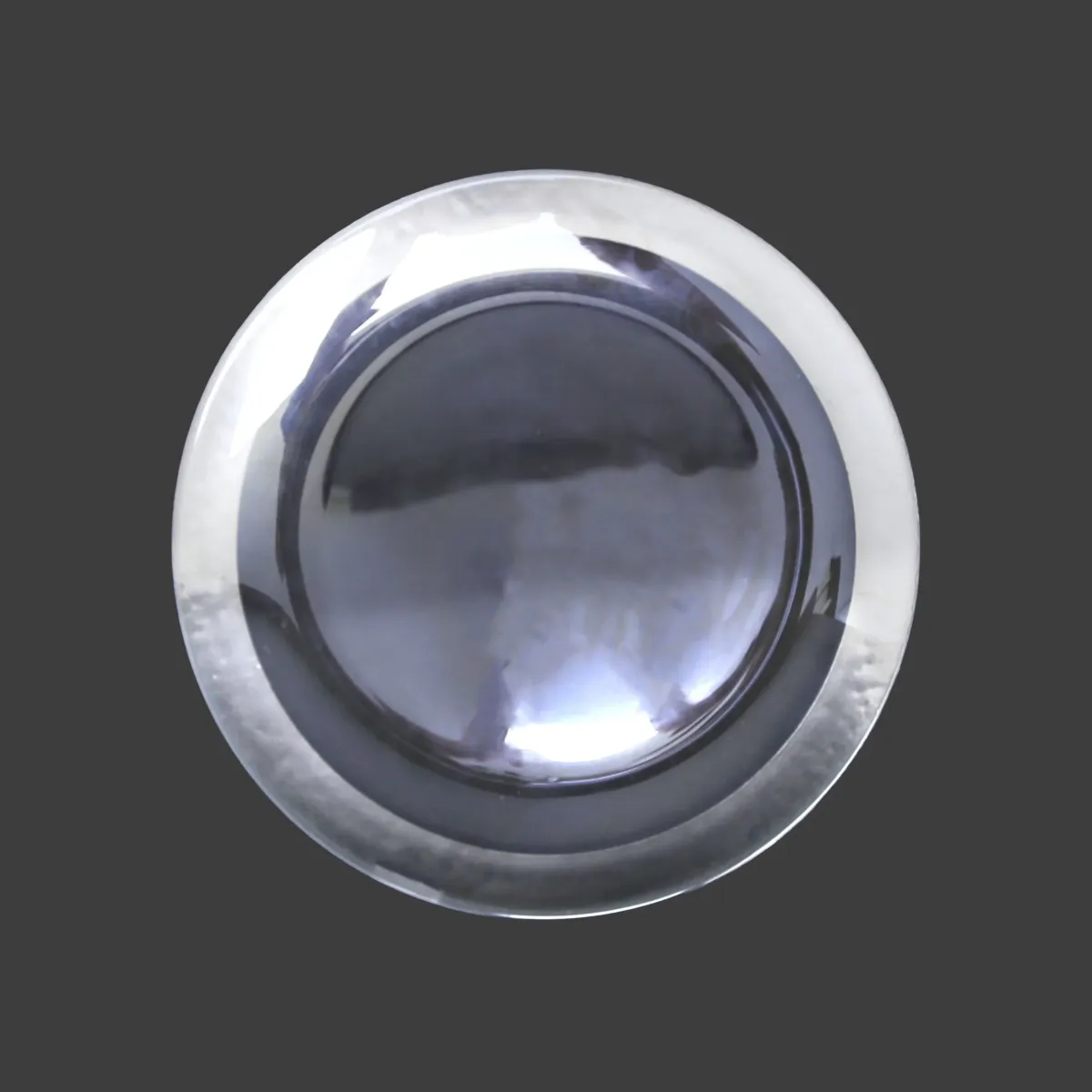 Silver Rim Round Transparent Pop Charger Plate