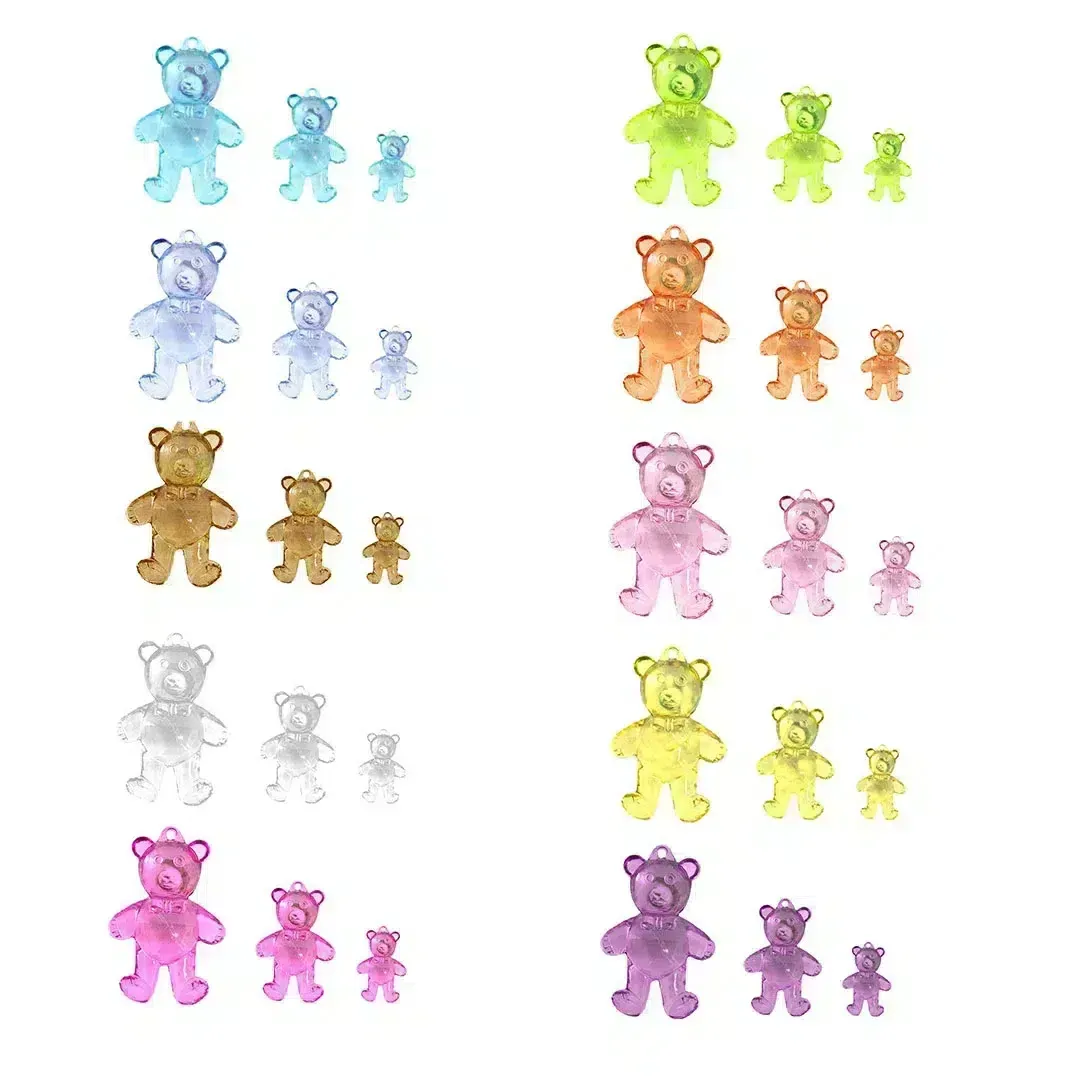 Transparent Standing Teddy Bear Beads