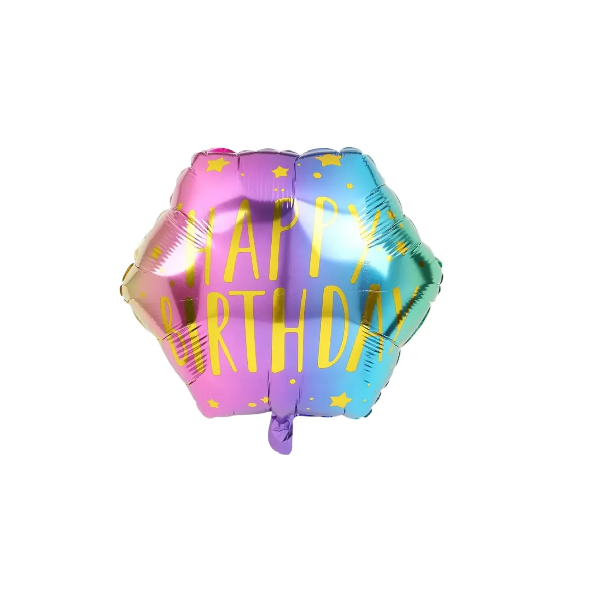 Hexagon Pastel “Happy Birthday” Balloon – Celebrate with Gentle Hues!