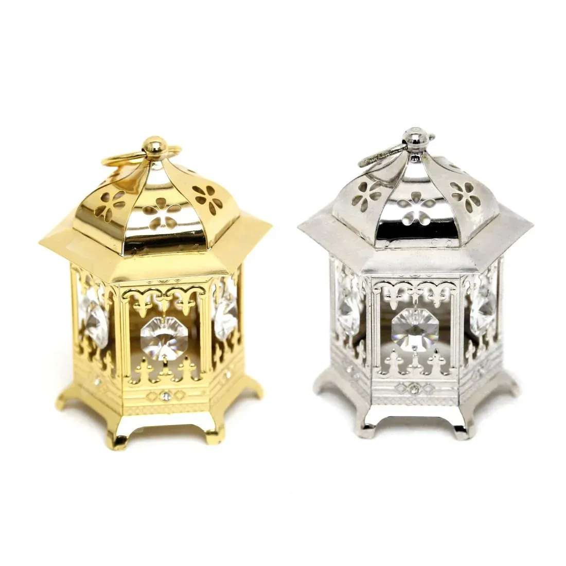Silver Plated Lantern Crystal Souvenir