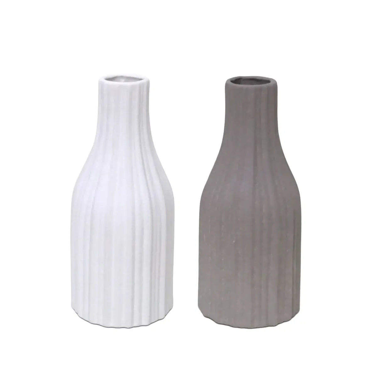 Tall Ripped Vase – 11×11×25.5 cm Grey or White