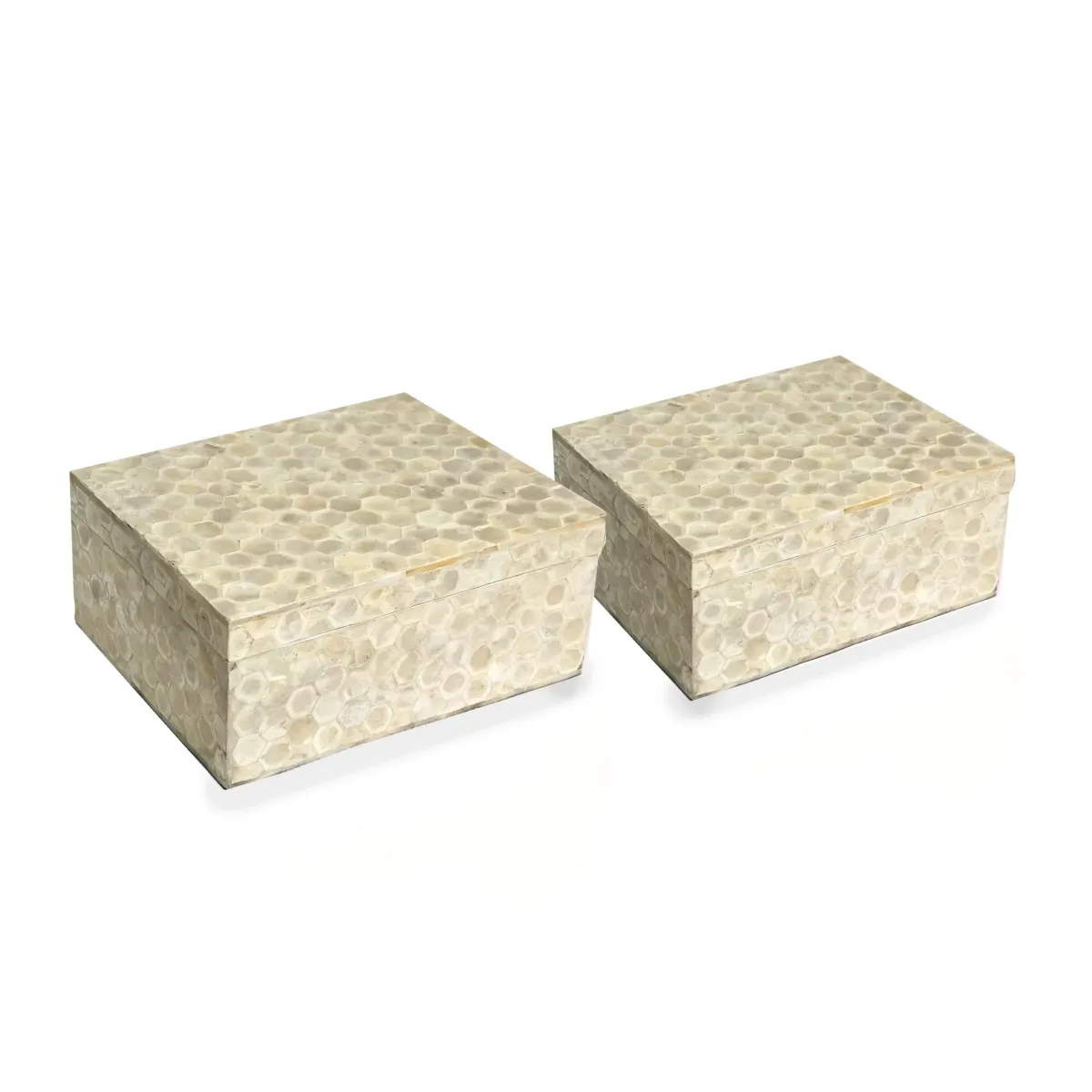 Beige Hexagon Pattern Rectangle Box – Elegant Decor Box