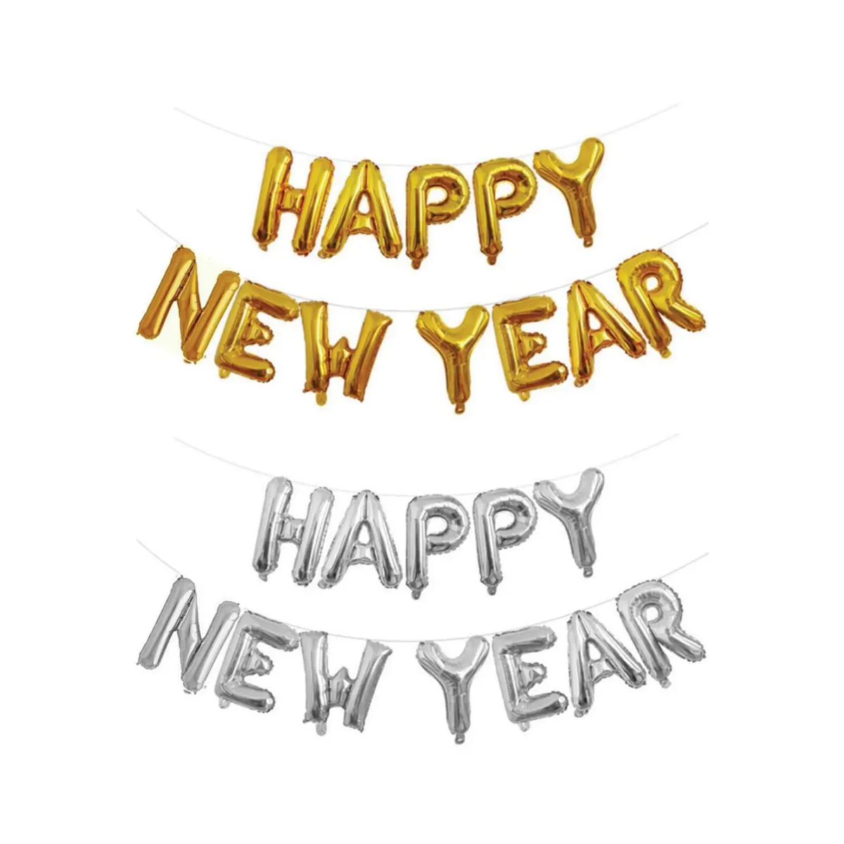 “Happy New Year” Word Helium Foil Balloon – Ring in the New Year with Joy!