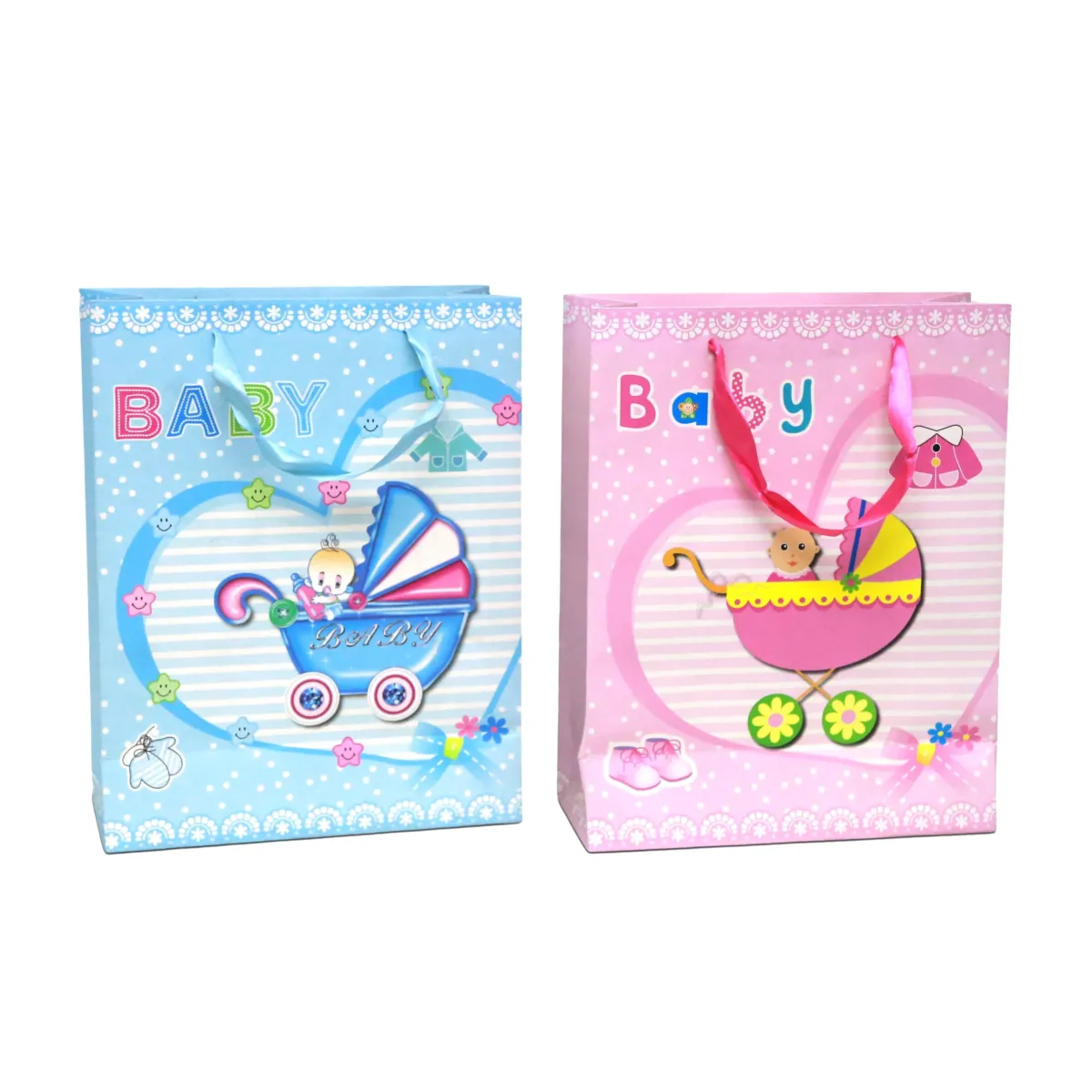 Baby Cart Design Carton Bag – 25×11×32 cm Baby Gift Bag